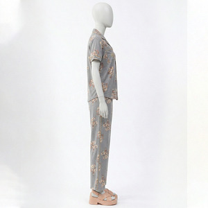 Wholesale Plus Size Thermal Sleepwear Women Short Sublimation Color Sexy Stretch Nightwear Pajamas Sleepwear Set Comfortable - Product Image 4