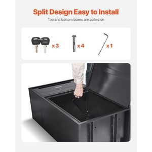 กล่องรับพัสดุเหล็กชุบสังกะสี ขนาด 35.8 นิ้ว พร้อมกุญแจล็อคป้องกันการโจรกรรม สำหรับใช้งานภายนอกอาคาร - Product Image 5