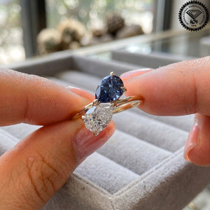 Anillo Solitario de Diamante en Forma de Pera, Estilo Antiguo, Color Blanco Azulado, Diamante Cultivado en Laboratorio, Oro Sólido de 14K, Certificado IGI, Anillo Único - Product Image 5