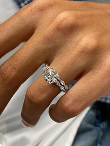 แหวนเพชรทรงกลมคุณภาพสูง 3.50 กะรัต เพชรเพาะเลี้ยงในห้องปฏิบัติการ รับรองโดย IGI สี D E F ความสะอาด VVS VS ทองคำ ทองคำกุหลาบ ทองคำขาว - Product Image 5