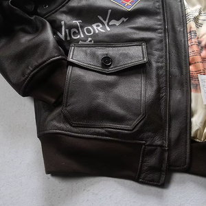 Custom Luxury Embroidered <b>Leather</b> <b>Jacket</b> Genuine <b>Leather</b> Motorcycle Fashion Coat OEM ODM Factory Sample Service - Product Image 2