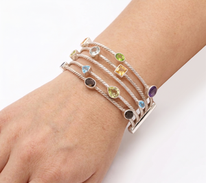 Natural Smoky Quartz 925 Sterling Silver Handmade Trendy Party Cuff Bracelet for Women <b>Men</b> Children Memoria Jewels IGI Certified - Product Image 6