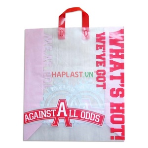 Sac en plastique à poignée souple sacs à provisions en plastique réutilisables sac imprimé Logo fournisseur vietnamien en gros - Product Image 3
