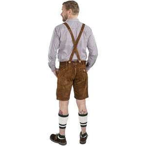 Lederhosen de Cuero Genuino de Cabra, Auténticos Pantalones Cortos Alemanes, Traje Bávaro para Oktoberfest, Estilo Casual - Product Image 5