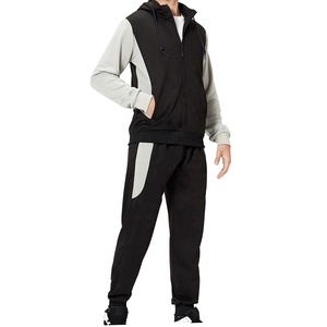 Chándal con capucha y cremallera completa de alta calidad con logotipo personalizado, ropa de calle para correr, sudaderas con capucha, chándal para hombre, conjunto de 2 piezas - Product Image 3