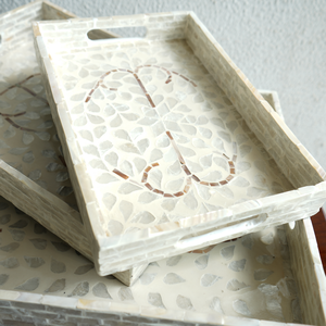 Assiette de Présentation Décorative Faite à la Main en Bois Nacre Écologique, Style Bohème Poli, Luxe et Haute Qualité - Product Image 6