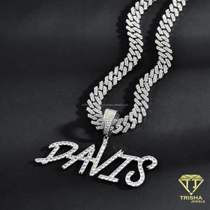 Factory 1934 Custom Hip Hop Initial <b>Number</b> Pendant Micro Pave Moissanite Iced Out Year Name Pendant - Product Image 5