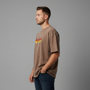 Heavyweight 100% Cotton 180GSM Eco-Friendly Quick Dry Loose Fit <b>Acid</b> Wash <b>Drop</b> Shoulder Breathable Comfortable Hip Men's T-Shirt - Product Image 6