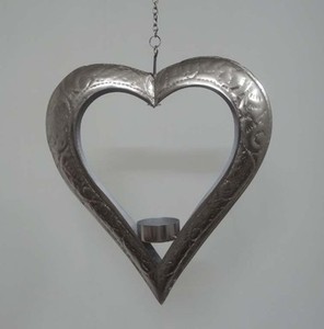 ที่วางเทียนรูปหัวใจแบบเจาะรู พร้อมโซ่แขวน - Product Image 2