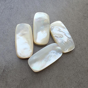 Mother of Pearl Cabochon Big <b>Cushion</b> Shape Flat Back Calibrated Gemstone, for Jewelry Making - Product Image 4
