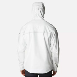 <b>Men's</b> Hooded Waterproof <b>Puffer</b> <b>Jacket</b> Solid Color Casual Winter Coat with Zipper Closure <b>White</b> Rain <b>Jacket</b> - Product Image 2