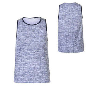 Camiseta sin mangas para hombre, transpirable, para gimnasio, fitness, entrenamiento, personalizada, tejida, con impresión por transferencia de calor, poliéster/algodón, estilo urbano. - Product Image 4