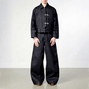 Regular Carpenter Mechanic Outerwear Bomber <b>Worker</b> Workwear Work Jeans Denim <b>Jacket</b> Hooded Breathable Quick Dry Front for Men - Product Image 3
