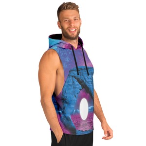 2026 Regular Sublimation Sleeveless Hoodie High Quality Sublimation 400gsm Custom Logo Patterned Sublimation Hoodie - Product Image 3