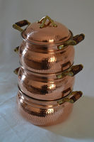 Casseroles en cuivre martelé, écologiques, style américain, avec couvercle en acier inoxydable, compatibles avec les cuisinières à gaz, couleur personnalisable