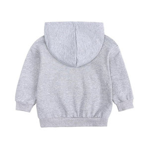 Ensemble de survêtement gris à capuche pour enfants, couleur unie, manches longues, décontracté, avec poches latérales, taille élastique, pour l'automne - Product Image 2