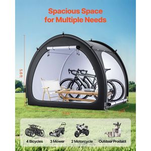 Tenda per Biciclette Spaziosa 4 Stagioni per 4-5 Bici con Finestra Ventilata e Design Impermeabile - Product Image 2