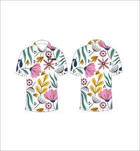 เสื้อโปโลพิมพ์ลายดอกไม้แบบกำหนดเอง แขนสั้น สวมใส่สบาย เหมาะสำหรับกอล์ฟ เทนนิส ชุดทีมฤดูร้อน - Product Image 1