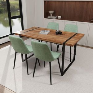 59 \ "tavolo da pranzo moderno sedia in legno naturale medievale in legno tavolo da cucina rettangolare in metallo Base sedia scamosciata-per ristoranti - Product Image 2
