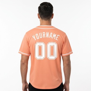 Custom Men's Orange Baseball Jersey <b>Short</b> Sleeve <b>Mesh</b> Breathable Button Front Team Name Print Regular Fit All Seasons Apparel - Product Image 4
