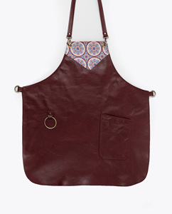 Tablier de coiffure en cuir avec panneau de cou Mandala et anneaux métalliques, durable pour les barbiers - Product Image 5