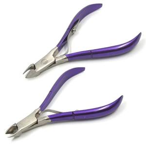 Coupe-ongles en acier inoxydable, manche violet, mâchoire plate, lame tranchante de 12,5 mm, pour la coupe des ongles des doigts, usage adulte - Product Image 2