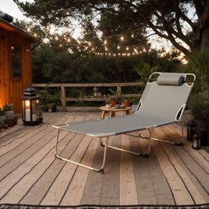 Cama Plegable Portátil Gris, Muebles Cómodos para Acampar al Aire Libre para Adultos, para Siestas y Vacaciones - Product Image 3