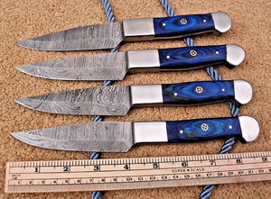 Cuchillo de carne de Damasco hecho a mano de alta calidad con mango de madera, cuchillo de chef afilado para cocina con funda de cuero. - Product Image 2