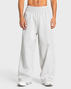 Conjunto Deportivo de 2 Piezas para Hombre, Personalizado, Color Blanco Luna con Líneas en Contraste, Talla Grande, Transpirable, Felpa de Algodón, Calidad Premium - Product Image 4