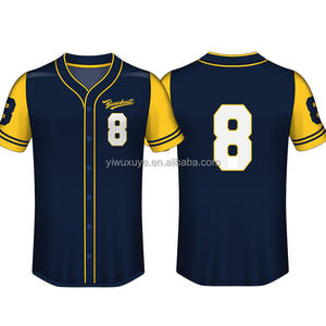 Maillot de baseball unisexe personnalisé en gros avec numéros/noms d'équipe/nom d'équipe personnalisé, antibactérien, respirant, grandes tailles, 100 % polyester - Product Image 3