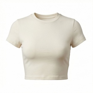 Camiseta Corta de Color Personalizado para Mujer, Camiseta Deportiva de Manga Corta de Algodón, Prenda Informal con Diseño Personalizado para Mujer - Product Image 1