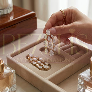Lab Grown <b>Diamond</b> Chandelier <b>Earrings</b> 14K Gold Multi Strand Oval Pear Round Cut <b>Diamond</b> <b>Dangle</b> <b>Earrings</b> Bridal Wedding Wholesale - Product Image 6