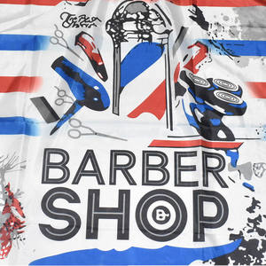Cape de coiffure confortable à taille ajustable, imprimé drapeau américain, résistante à l'eau, en polyester non tissé, 140x160cm, pour salon de coiffure - Product Image 2