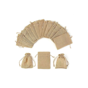 Custom Screen Printing Small Jute Drawstring Coffee <b>Bean</b> <b>Bag</b> Pouch with Logo - Product Image 3