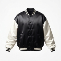 Vestes bomber en satin de soie personnalisées avec logo, légères, pour l'hiver, pour clubs sportifs, vestes de baseball pour hommes