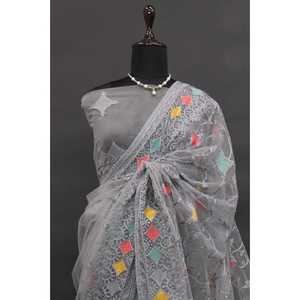 Designer Multi-Color Thread and Zari Embroidery Work Saree <b>Other</b> <b>Ethnic</b> <b>Accessories</b> - Product Image 1