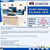 Nouvelle machine de pressage rotative Technocrat EVA de haute qualité pour la production de semelles Phylon, moulage de chaussures à chaud et à froid, composant moteur essentiel