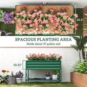 Fioriera Rialzata in Metallo 100x50x25 cm con Gambe, Capacità 140 Litri per Fiori e Verdure, con Foro di Drenaggio - Product Image 4