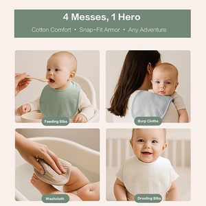Bavoir pour bébé 100% bambou pour peaux sensibles, usage quotidien - Product Image 5