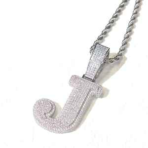 Pendentif Lettre Grosse Personnalisée en Moissanite Sertie de Pierres, Luxe Hip Hop, pour Fêtes, en Argent Sterling 925, Bijoux Fins, Pendentifs & Breloques - Product Image 1