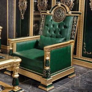 Juego de Sofás de Madera Tradicional Verde Clásico de Lujo en Oferta, Estilo Mandarín Oriental Europeo Real para Sala de Estar, Muebles de Indonesia - Product Image 2