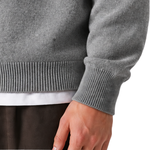 <b>Mens</b> Grey Quarter Zip Jumper Knitted Sweater Stand Collar Long Sleeve <b>Pullover</b> Casual Winter Warm Soft Knitwear Premium Fit Tops - Product Image 6