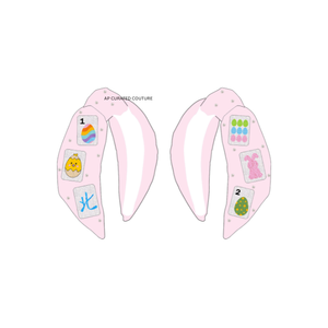 Serre-tête Mahjong 2026 tendance : Accessoire de cheveux de Pâques au look festif, motifs personnalisés, en coton fait main avec paillettes – Exportations - Product Image 1