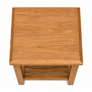 Mesa de Comedor Cuadrada de Roble Macizo con Estante de Listones, Diseño Moderno Minimalista, Mueble Estable para el Hogar - Product Image 4