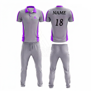 Unisex <b>Cricket</b> Jersey Set Printed Sublimated <b>White</b> Black Red Striped Breathable Polyester Full Sleeve Elastic Waist Pants Bulk - Product Image 4