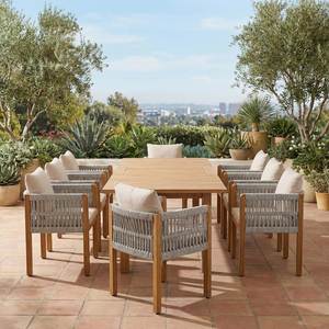 Juego de Comedor de Lujo para Exteriores en Madera de Teca con Sillas de Cuerda para Resorts, Villas, Hoteles, Patios y Proyectos de Jardinería - Product Image 1