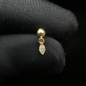 Pendientes colgantes de oro de 14K con diamante marquise cultivado en laboratorio, aretes helix y daith, joyería fina y delicada para mujer, elegante para uso diario. - Product Image 5