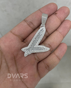 Joyería Hip Hop Personalizada, Colgante de Plata de Ley 925 con Diamantes Moissanite VVS en Forma de Baguette, Colgante con Letra Inicial del Nombre - Product Image 2