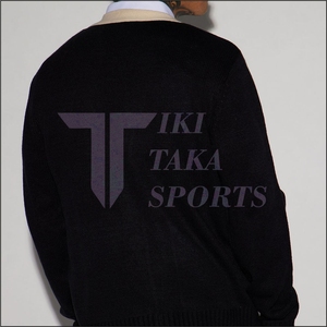 Suéter Deportivo Tiki Taka para Hombre, Cuello en V, Transpirable, Lana/Nailon, Personalizado, Estilo Varsity, Chenille, Cardigan Informal de Invierno, con Parches y Encaje - Product Image 6