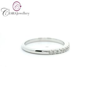 AU750 Classic Engagement Wedding Band Mujeres 18K Sólido Blanco/Amarillo/Oro Rosa Diamante natural Fiesta óptima OEM/ODM Venta al por mayor - Product Image 4